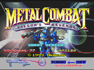 Metal Combat title screen for Super Nintendo